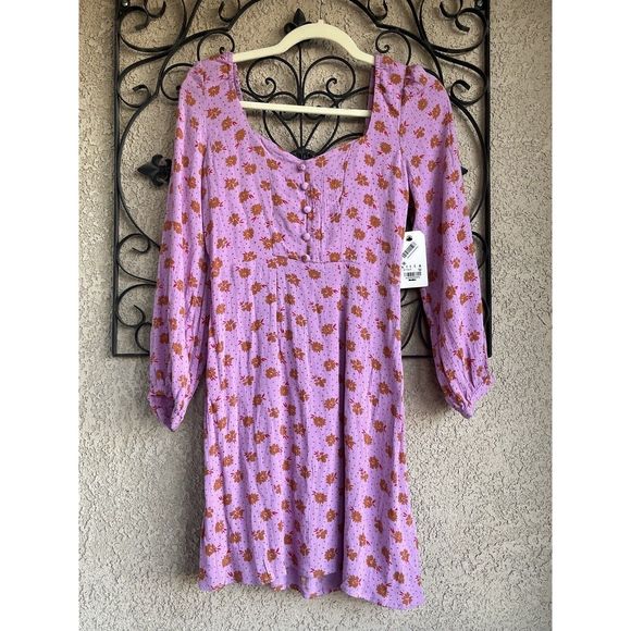 Billabong Heartland Long sleeve Mini Dress - Size XS - Multicolored - Picture 2 of 10